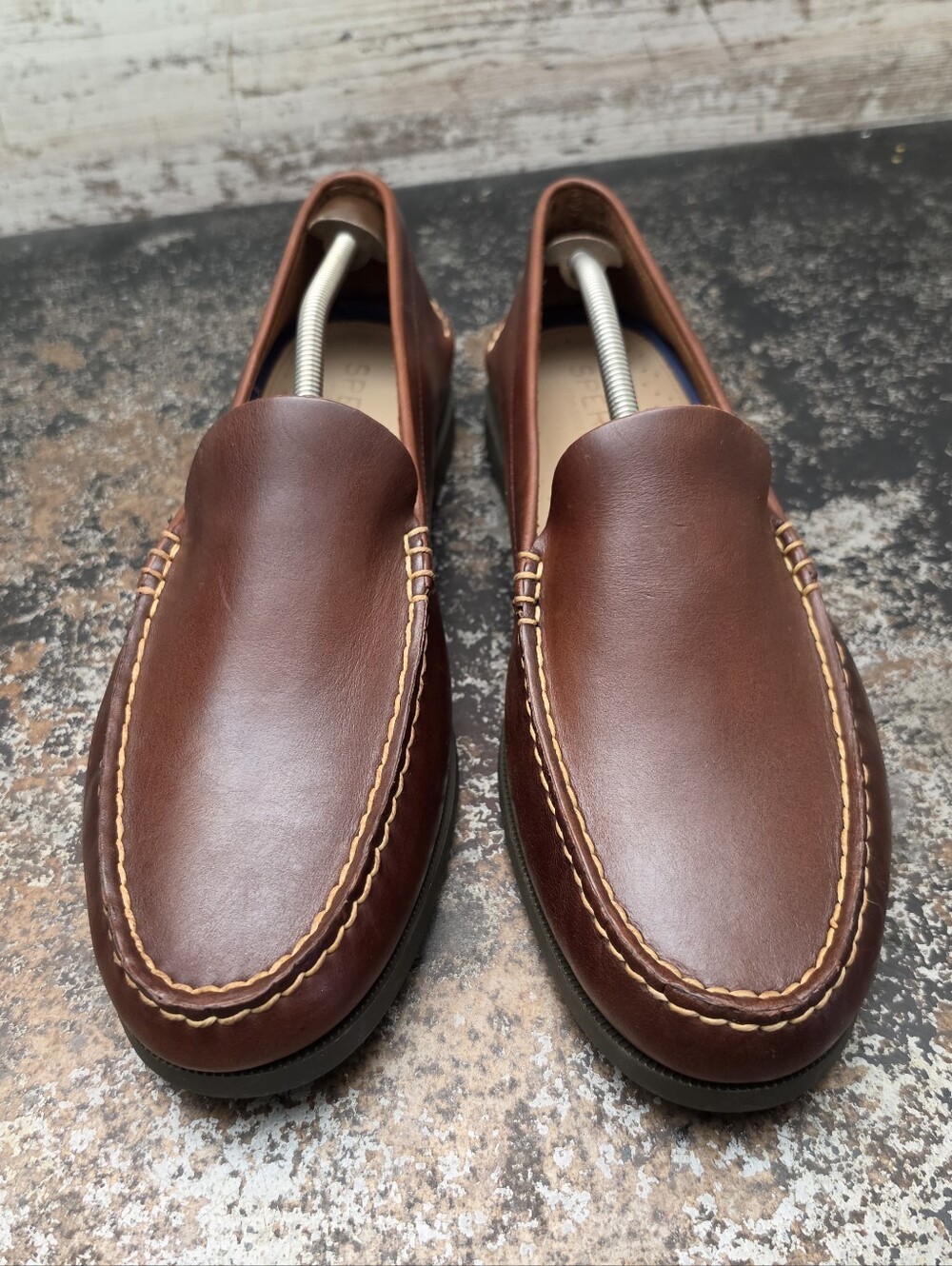 Mens Sperry Venetian Loafers Shoes Sz 12 D Used Brown Leather VGC Driving Casual